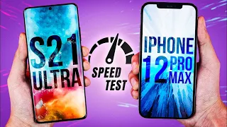 Samsung Galaxy S21 Ultra vs iPhone 12 Pro Max  Speed Test