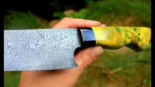 Knife making ~ Big, fancy, kitchen knife !