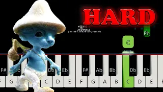We Live We Love We Lie (Smurf Cat Meme) PIANO Tutorial HARD to IMPOSSIBLE
