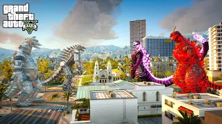 Shin Godzilla Team vs Mechagodzilla Team - GTA V Mods