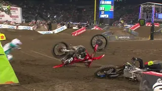 2020 Supercross @ Anaheim - Ferrandis and Craig Big Crash