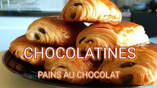 COMMENT FAIRE des PAINS au CHOCOLAT-CHOCOLATINE/HOW TO MAKE  PAIN AU CHOCOLAT-CHOCOLATINE