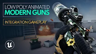 (Unreal Engine) Low Poly Animated Modern Guns Pack v0.4 - LPSP Integration Showcase