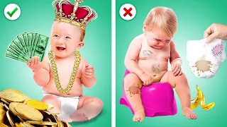 Mix & Match - Two Babies Get Switched At Birth! Rich VS Poor Situations By Crafty Panda Bubbly