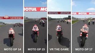 MotoGP 14 vs MotoGP 15 vs VR The Game vs MotoGP17 | Gameplay Comparasion HD [PS4]