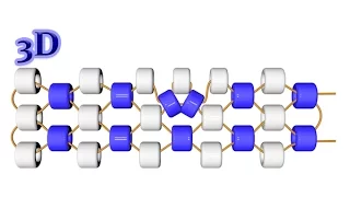 Мозаичное плетение. Прибавление бисерин в середине ряда. 3D урок