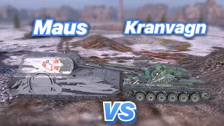 НА ЗАБИВ#93 | Самый ТЯЖЕЛЫЙ тяж против самого ЛЕГКОГО | Maus VS Kranvagn | WoT Blitz | Zlobina Liza