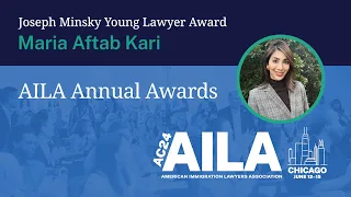 Maria Aftab Kari Accepts 2024 Joseph Minsky Young Lawyer Award