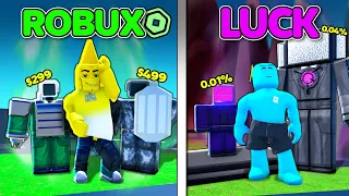 ROBUX vs LUCK Units In Toilet Tower Defense!