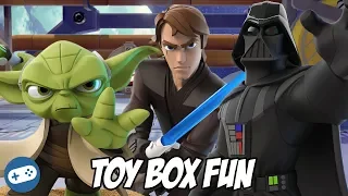 Star Wars Disney Infinity Toy Box Fun Gameplay with Yoda Anakin and Darth Vader