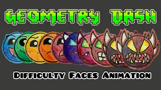 Geometry Dash Difficulty Faces Animation (Hand Drawn)