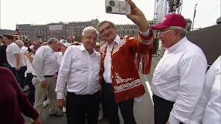 López Obrador llega a la plancha del Zócalo | Imagen Noticias