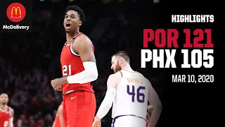Trail Blazers 121, Suns 105 | Game Highlights by McDelivery | March 10, 2020