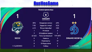 PES 2021 - Сочи 1 - 1 Динамо Москва Tinkoff Russian Premier Liga 21-22 год Чемпионы Матч №29