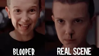 Stranger Things bloopers Vs. real scene