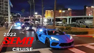SEMA Cruise 2022 - Highlights Of Awesome Cars And Trucks Leaving The 2022 SEMA Show Las Vegas