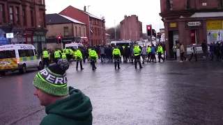 Celtic 0 - Rangers 0 - Police Protect Rangers ICF Thugs at Parkhead Cross - 30 December 2017