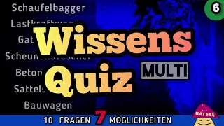 Wissensquiz Multi 6 Allgemeinwissen mit 10 wissenswerten Quiz-Fragen Multiple Choice - Deutsch