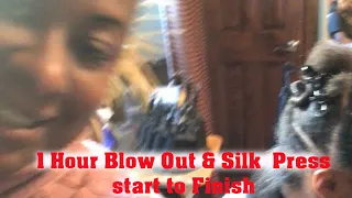 Wash Day and Blowout  3B 3C Hair | Silk Press Hair at Home!