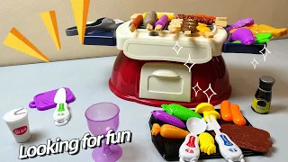 8 minutes satisfaction Unbox Cute Mini Kitchen BBQ cooking ASMR| review toys