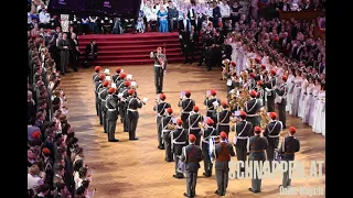 Gardemusik Wien beim "Ball der Offiziere" 2023 in der Wiener Hofburg, Österreich. Mehr SCHNAPPEN.AT