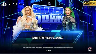 WWE 2K23 (PS5) - CHARLOTTE FLAIR vs SHOTZI | SMACKDOWN, MARCH 10, 2023 [4K 60FPS HDR]