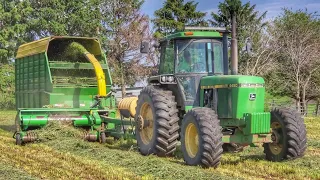 Chopping Hay 2020 in Iowa - John Deere 4450, 3970 Chopper, & 716a Wagons