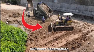 incredible ! Best action Super Bulldozer KOMATSU D31P Push Land to fill and  Build New Roads