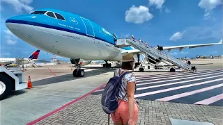 🇸🇽 Sint Maarten SXM to Amsterdam Schiphol AMS 🇳🇱 KLM Airbus A330 via Curaçao FULL FLIGHT REPORT