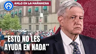 AMLO critica a maestros de la CNTE tras ataque a Palacio Nacional