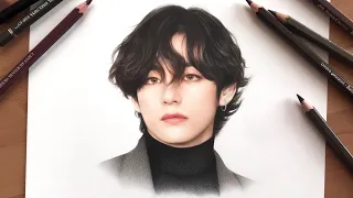 [BTS] BTS V Colored Pencil Drawing / 방탄소년단 뷔 색연필 드로잉 | Mingmiraclegreen
