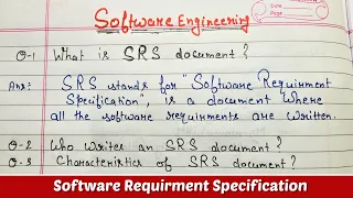 SRS in Software Engineering | Software Requirement Specification | SRS Document