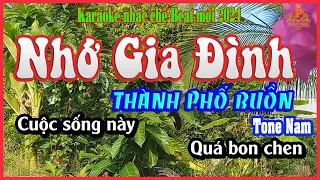 Karaoke nhạc chế Nhớ Gia Đình |Tone Nam| Thành Phố Buồn Gõ Bo Xẩm