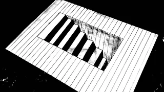 How to draw 3D hole & Stairs - Anamorphic illusion _ 3D trick....