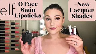 ✨NEW✨ ELF O FACE SATIN LIPSTICKS + NEW LACQUER SHADES - swatches + try on