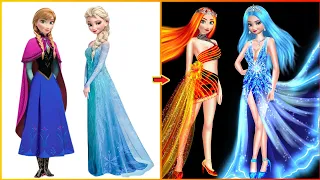 Disney Princess Elsa Anna Glow up into Elemental transformation|| Frozen Princess