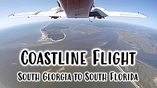 Beautiful Coastline Flight from St. Simons Island, GA to Stuart, FL with Space Shuttle Detour