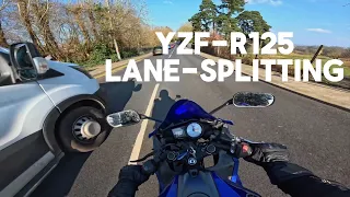 YZF-R125 CHILL LANE SPLITTING | PURE AKRAPOVIC NO DB KILLER SOUND ASMR | 4K 30FPS