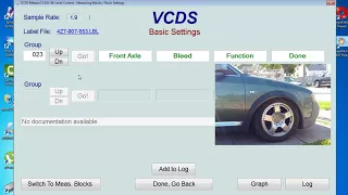 Using VCDS to bleed the air from Audi C5 Allroad suspension