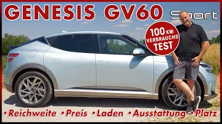 Genesis GV60 Sport 100 km Verbrauch Test - Wie weit fährt das Elektro SUV? Review Deutsch 2023