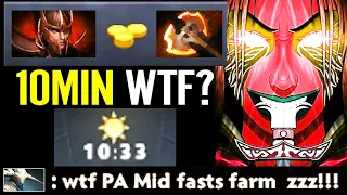 10MIN FURY PA MID LANE!!? WTF How To Fast Farm Top 10 IMMORTAL PRO Dota 2 Carry Build Guide by Ahjit