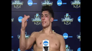 Session V - AJ Ferrari (Oklahoma State) after winning semifinals at 197 pounds at 2021 NCAAs