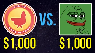 $1,000 Coq Inu vs. $1,000 PEPE – Who Wins? | COQ or PEPE?