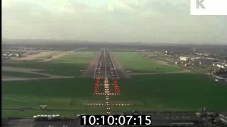 1970s POV from Cockpit of Plane Landing at Heathrow Airport London