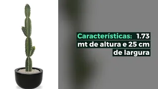 Planta artificial cacto em silicone grande