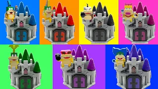 New Super Luigi U all the Koopalings Castles -  LEGO Luigi vs GAMEPLAY