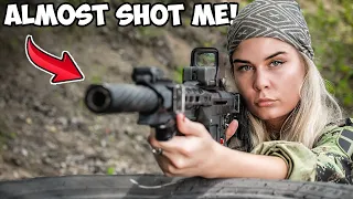 Insane Karen Almost Shot Me At Gun Range! BIG Mistake!