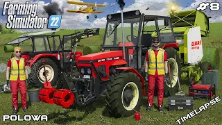 Baling GRASS bales with ZETOR and CLAAS ROLLANT 66 | Polowa | Farming Simulator 22 | Episode 8