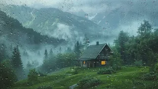 Rain Sounds for Sleeping - Heavy Rainstorm & Thunder in the Misty Forest at Night