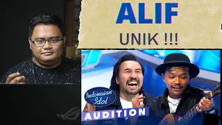 GURU VOKAL REACT : Alif Pamuji Seorang Pengamen Dapat 4 "YES" | Audition 1 | Indonesian Idol 2023